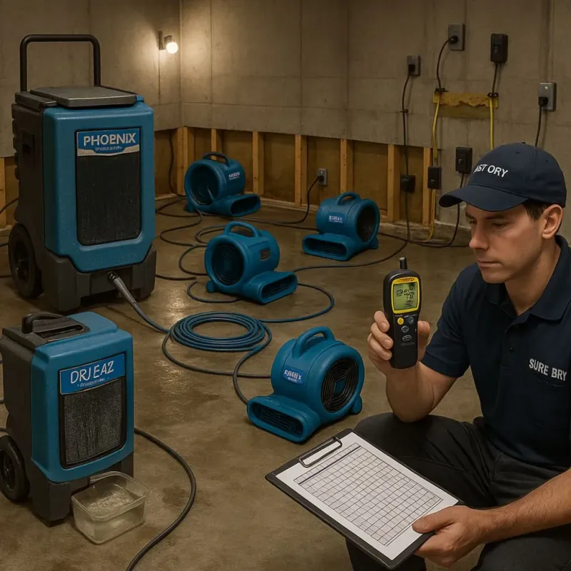 Structural Drying and Dehumidification process in Crescent Springs, KY